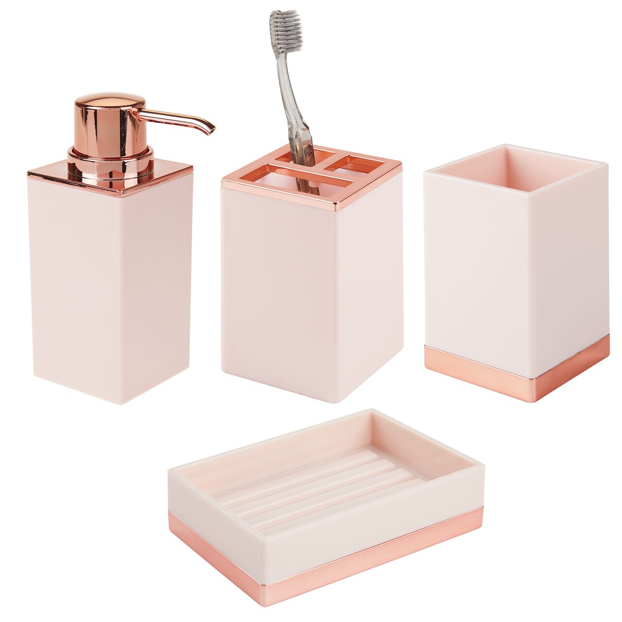 mDesign Plastic Bathroom Vanity Countertop Accessory Organizers